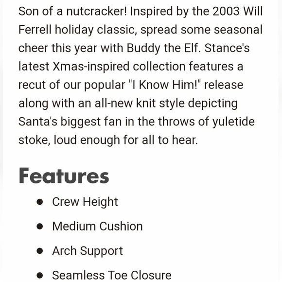 NWT Men's Elf Cold Outside Crew Socks - Picture 8 of 8